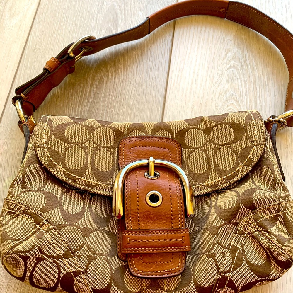 Vintage Coach Canvas Shoulder Bag